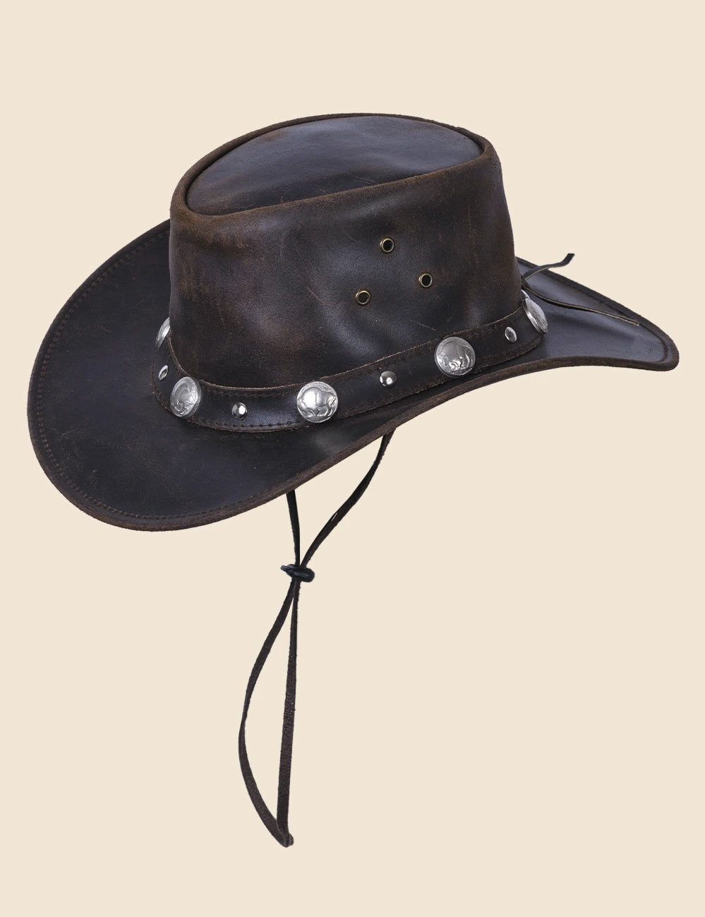 Western Leather Cowgirl Hat