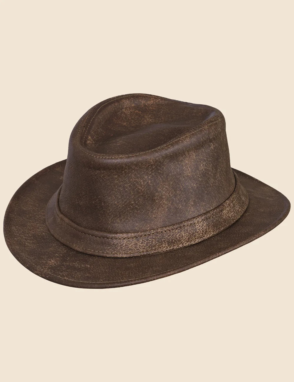 Smoke Trilby Leather Hat