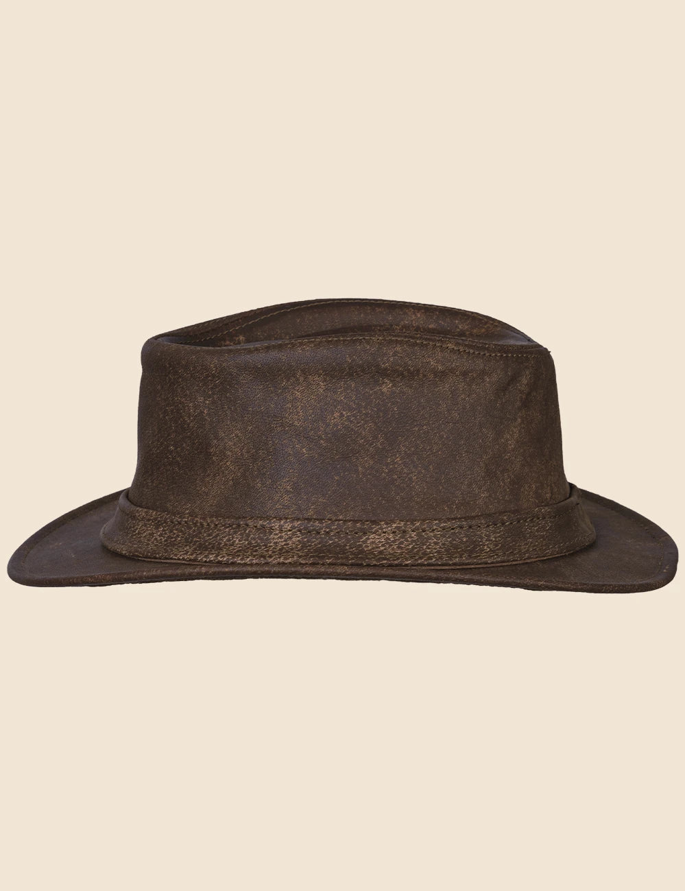 Smoke Trilby Leather Hat