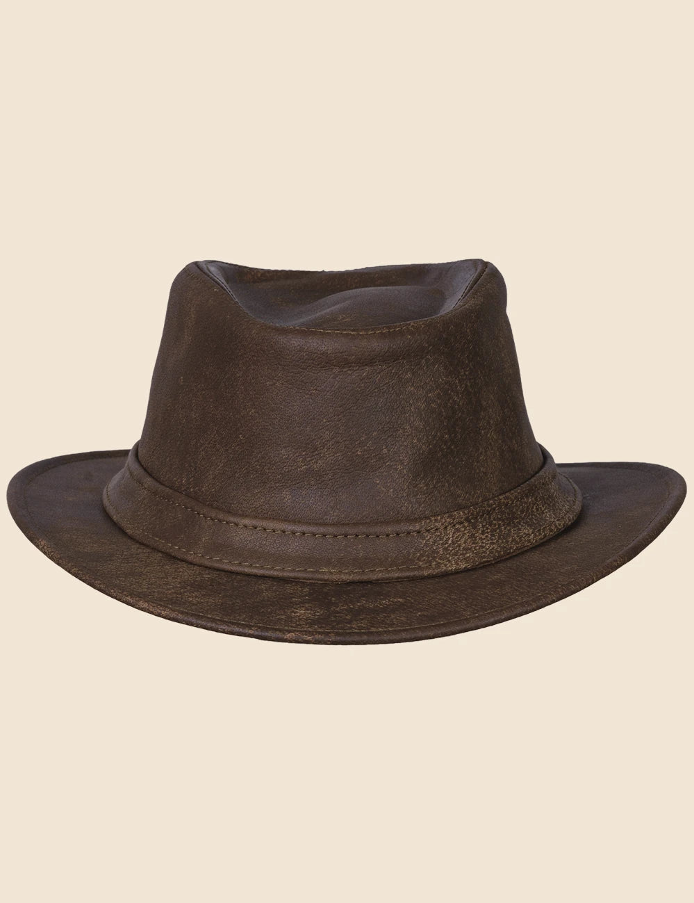 Smoke Trilby Leather Hat