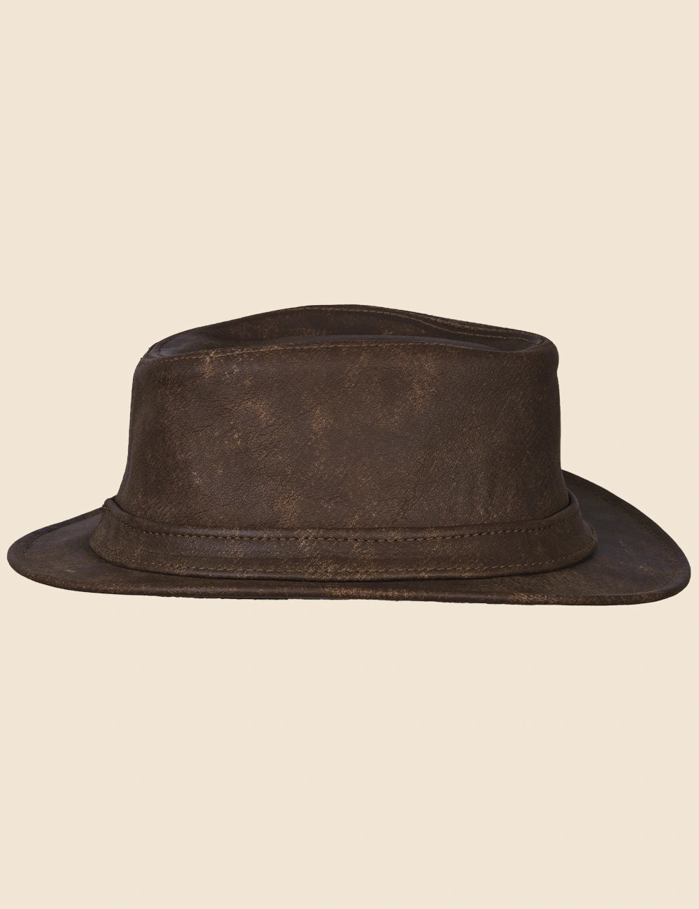 Smoke Trilby Leather Hat
