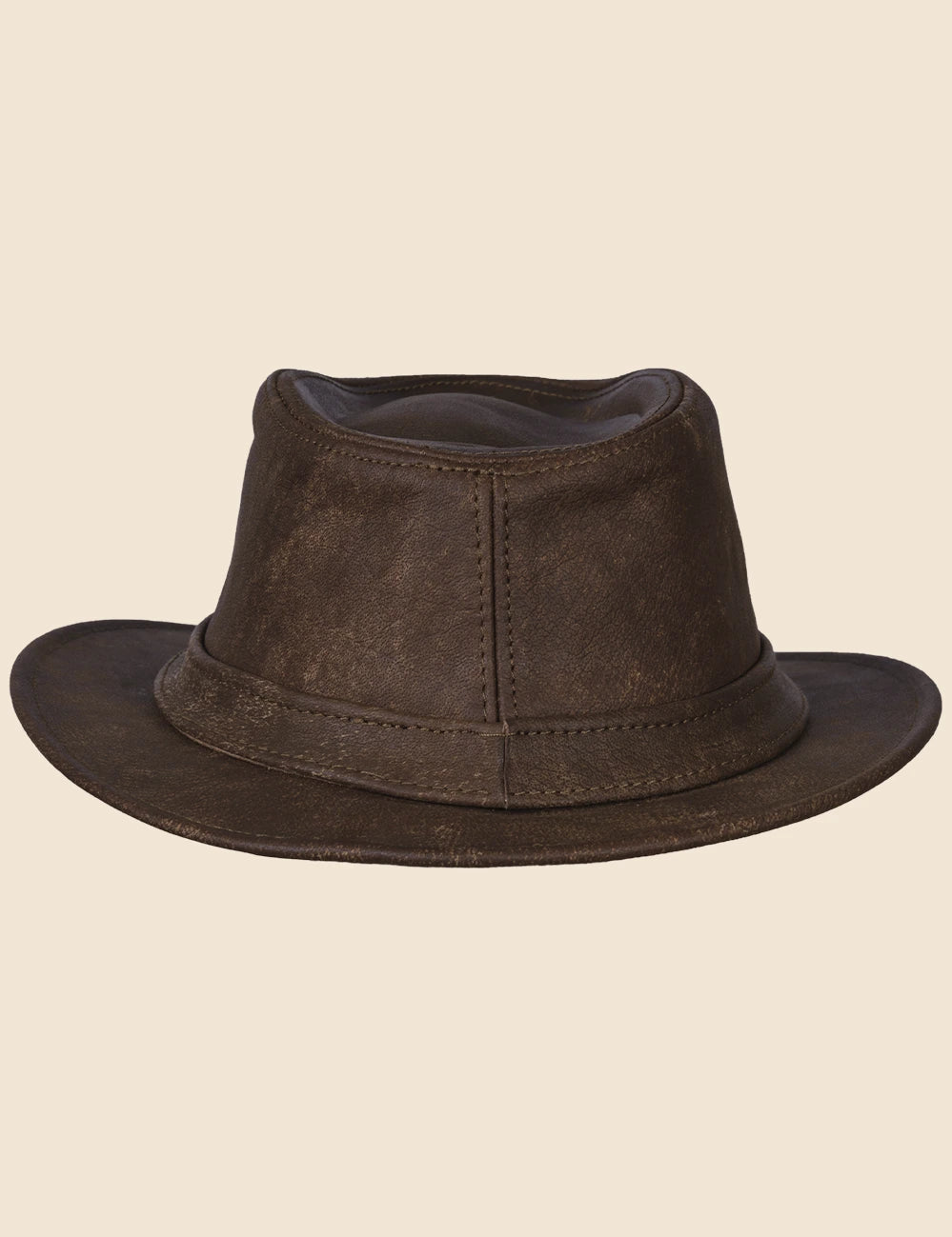 Smoke Trilby Leather Hat