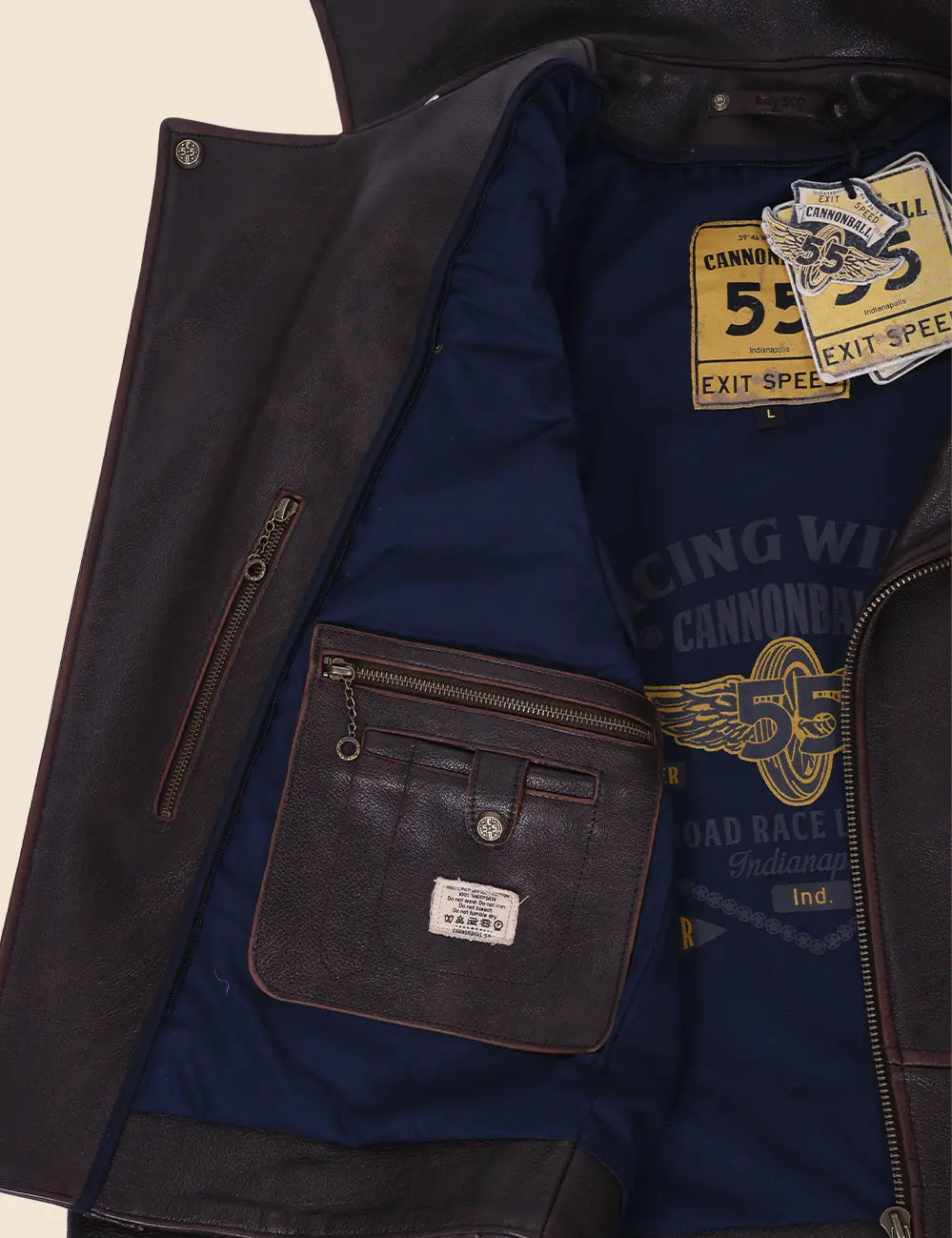 Indy 500 Leather Jacket brown