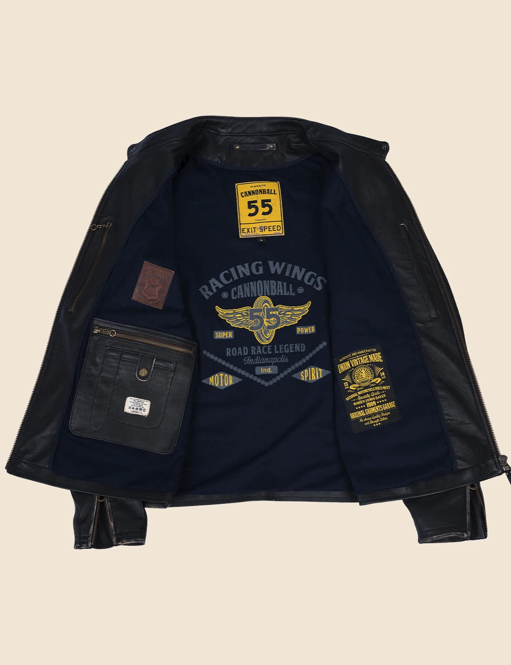 Brickyard 400 Leather Jacket black