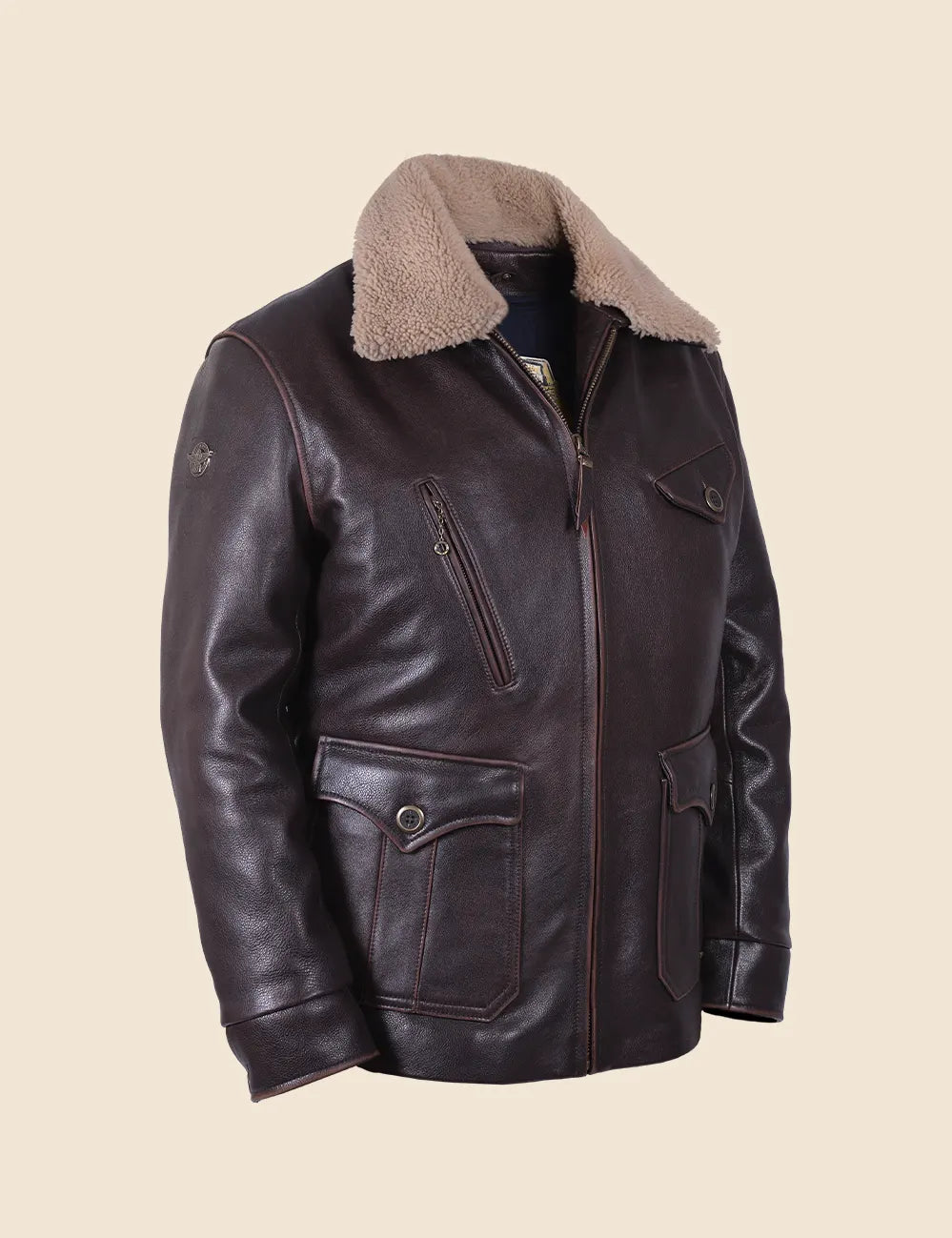 Graham-Paige Leather Jacket cracker brown